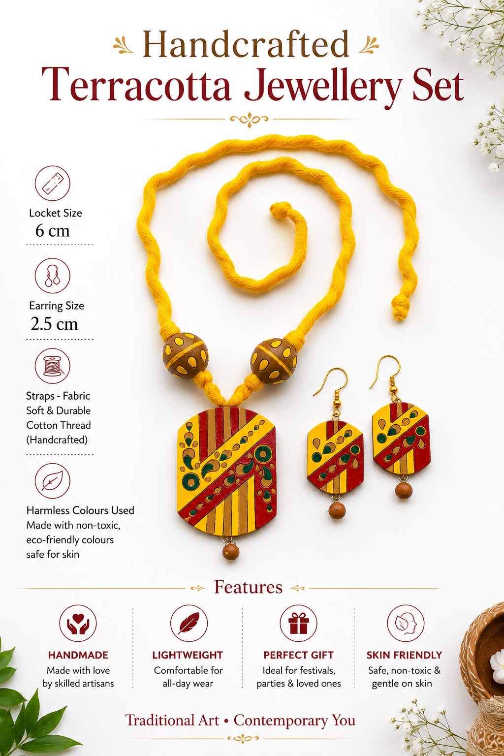 Women's Handmade Terracotta Choker Set Festival & Party Wear