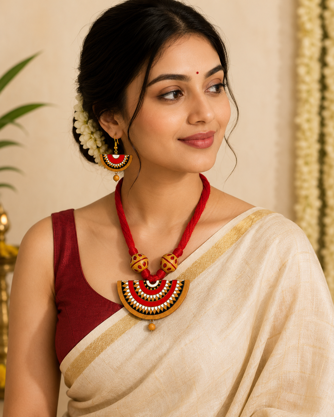 Handmade Terracotta Jewellery Set – Traditional Bengali Artisan Collection