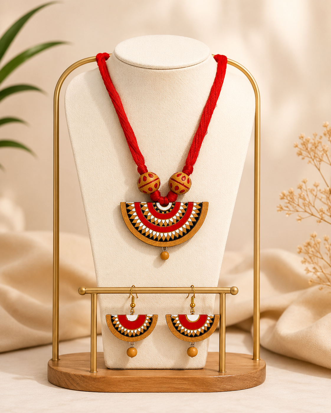 Handmade Terracotta Jewellery Set – Traditional Bengali Artisan Collection
