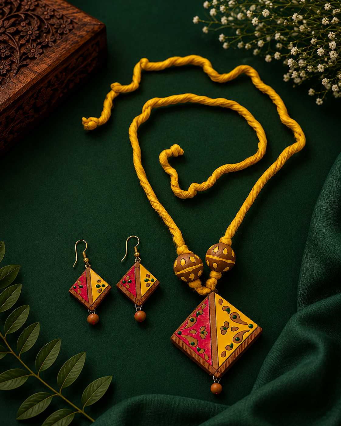 Premium Terracotta Jewellery Set  Handmade Artisan Necklace for Women