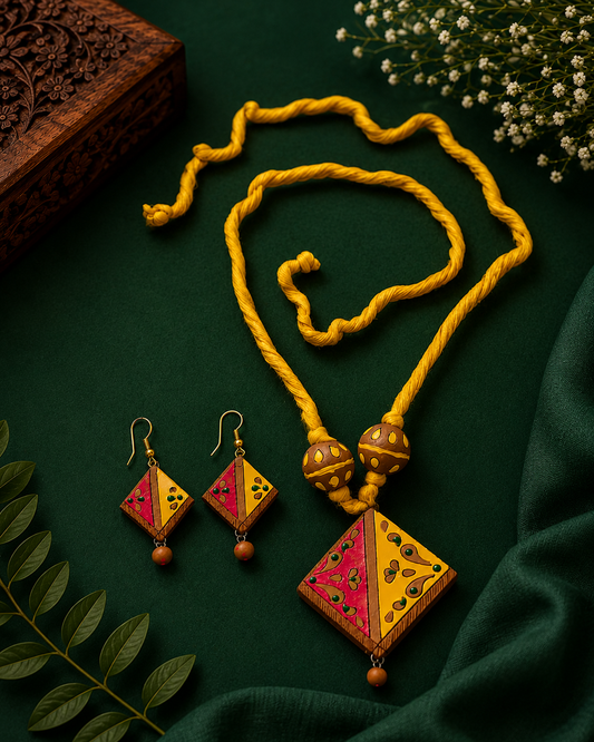 Premium Terracotta Jewellery Set  Handmade Artisan Necklace for Women